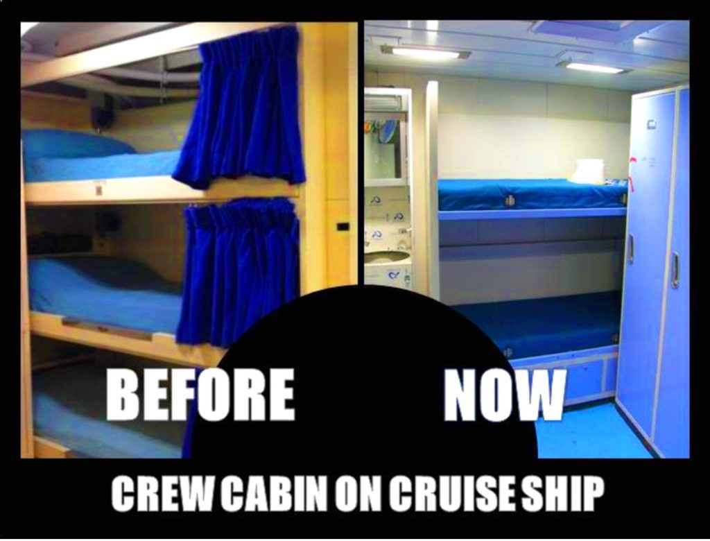BEFORE & AFTER: CRUISE SHIP CREW ACCOMMODATION...